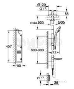 Grohe Shower Valves -  Grohe Euphoria Digital Ceiling Fed Lp 36308000