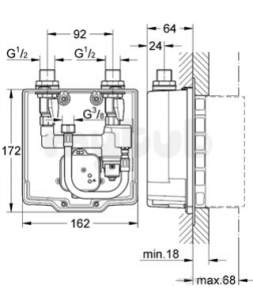 Grohe Tec Brassware -  E/smart Cosmo 36336 Ir Basin Mixer 230v 36336000