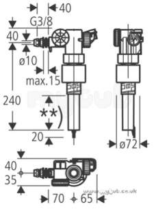 Grohe Tec Brassware -  Grohe Grohe Dal 37095 Filling Valve Cp 37095000