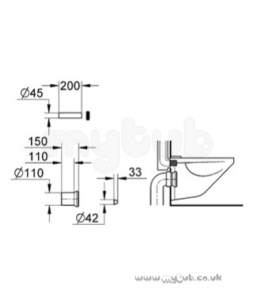 Grohe Tec Brassware -  Dal 37104 Wc Inlet/outlet Pipe Bk 37104k00