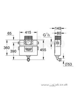 Grohe Commercial Products -  Grohe Cistern 38422 0.82m 38422000