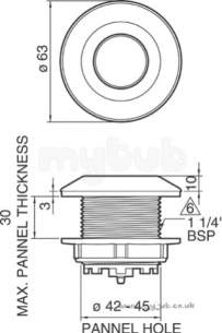 Grohe Commercial Products -  Air Button 38497sd 63mm Stainless Steel Plus Hose 38497sd0