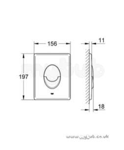 Grohe Commercial Products -  Grohe Dal Skate Air 38505 D/f Hori W/plate Cp 38505000