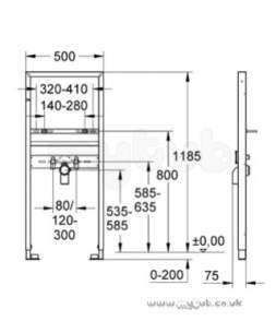 Grohe Commercial Products -  Rapid Sl Basin 38554 1 2m Frame 38554000