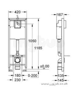 Grohe Commercial Products -  Grohe Rapid Sl 38675 Wc Frame For Disabled Pan 38675000