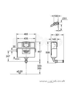 Grohe Commercial Products -  Eau2 38691 D/f Con Cistern And Button 38691000