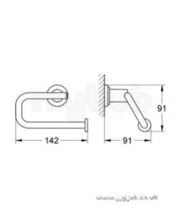 Grohe Tec Brassware -  Grohe Grohe Atrio 40313000 Paper Holder W/out Cover
