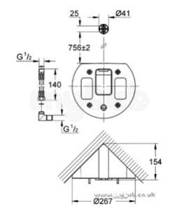 Grohe Shower Valves -  Grohe Aquatower 1000 45093 Corner Mount Set 45093 000