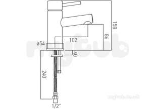 Vado Brassware -  Mono Basin Mixer Single Lv Deck Mounted W/o Clic-clac