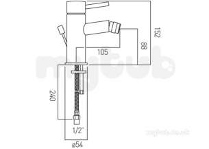 Vado Brassware -  Mono Bidet Mixer Single Lever Plus Pop-up Wst
