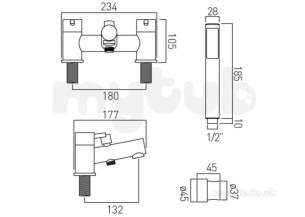 Vado Brassware -  Vado Zoo 2 Hole Bath Shower Mixer Deck Mtd Plus Shower Kit