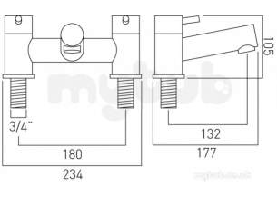 Vado Brassware -  2 Hole Bath Filler Deck Mounted Zoo-137-c/p