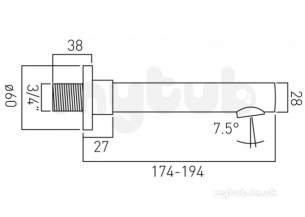 Vado Brassware -  Vado Bath Spout Wall Mounted Zoo-140-c/p