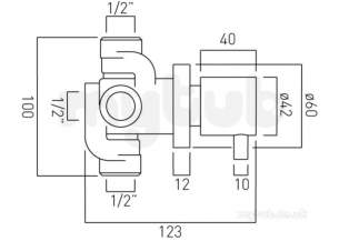 Vado Brassware -  Zoo Conc 2 Way Diverter Valve Wall Mnted