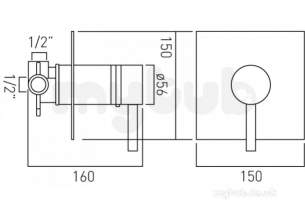 Vado Brassware -  Zoo Axiotherm Single Lvr W/mtd Conc Thermo