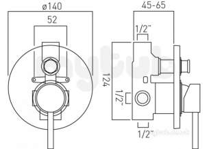 Vado Brassware -  Zoo Conc Shower Val Plus Divertr Single Lvr W/mtd Zoo-147/ro-c/p