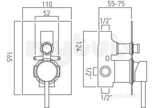 Vado Brassware -  Zoo Conc Shower Val Plus Divertr Single Lvr W/mtd