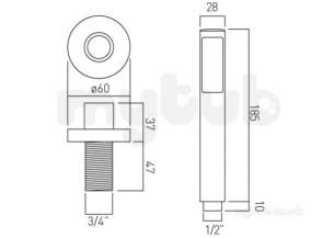 Vado Brassware -  Zoo Single Function Deck Mtd Shower Kit