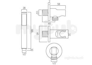 Vado Brassware -  Zoo Single Function Mini Shower Kit