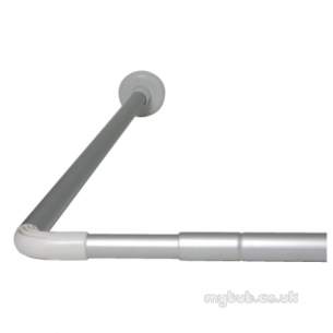 Croydex Shower Curtains and Rails -  Croydex Ad103000 L Shaped Telesc Rod Slv
