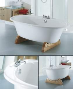 Adamsez Baths and Panels -  F/s Andante Fan 1850 X 950 Bch Feet N/w Wh