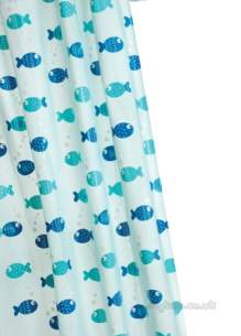 Croydex Shower Curtains and Rails -  Croydex Ae282524 Peva Curtain Wigly Fish