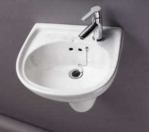 Akw Level Access Showering -  Akw Washbasin Two Tap Holes 450mm Wide 23126