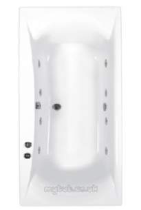 Eastbrook Baths -  19-012 Alpha 1800 X 800 5mm 8 Jet Chrome Plated W/pol