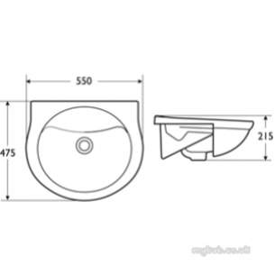 Ideal Standard Alto -  Ideal Standard C/church Alto E7584 550mm Semi-countertop Basin Wh