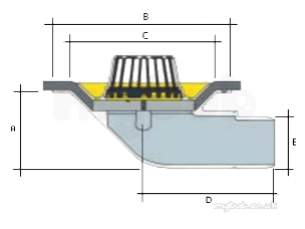 Marley Alutec Drains -  100mm Dome Sp Roof Outlet 90 Degree Dr430