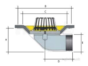 Marley Alutec Drains -  75mm Dome Th Roof Outlet 90 Degree Dr335