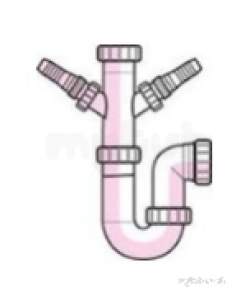 Polypipe Waste and Traps -  40mm Appliance Trap Swivel P Double Inlet