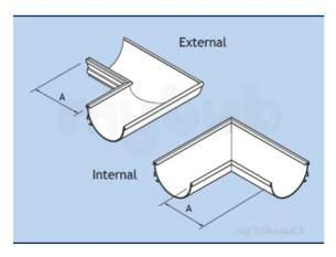 Alumasc Rainwater Products -  Half Rd 150x75mm 90d Ang Ext Ehr15/ea90a