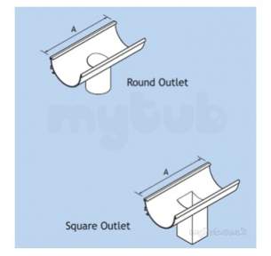 Alumasc Rainwater Products -  Half Rd 150 X75mm Run Outlet Ehr15/so33a