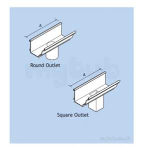Alumasc Rainwater Products -  Moulded 140x100mm Run Outlet Emg14/ro25a