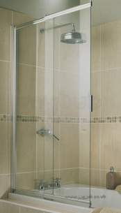 Aqualux Shower Enclosures and Bath Screens -  Aquarius 2 Panel Slider Bath Screen Sv/cl