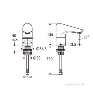Armitage Shanks Commercial Brassware -  Armitage Shanks Sensorflow 21 Basin El Spt Picc N/mix Mult A4799aa