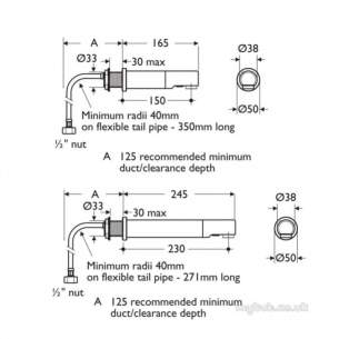 Armitage Shanks Commercial Brassware -  Armitage Shanks Sensorflow 21 Basin El Spt150 Expsd Mns/b. A4846aa