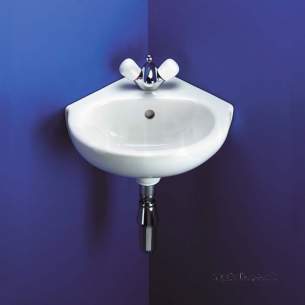 Ideal Standard Studio -  Ideal Standard Studio 450mm Two Tap Holes Corner Basin White