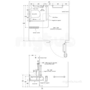 Armitage Shanks Commercial Sanitaryware -  Armitage Shanks Contour 21 Shower Grab Rail H/set Holder