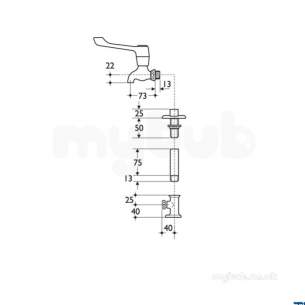 Armitage Shanks Commercial Brassware -  Armitage Shanks Markwik S8346 75mm Lng Tap Ext Pr Cp S8346aa