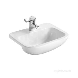 Armitage Shanks Commercial Sanitaryware -  Armitage Shanks Profile 21 Semi Countertop 50 White Two Tap Holes Nof Ch