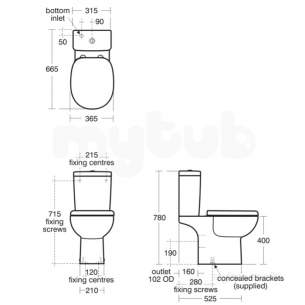 Armitage Shanks Commercial Sanitaryware -  Armitage Shanks Contour 21 Cistern Bsio White 4/2.6l Dfcc
