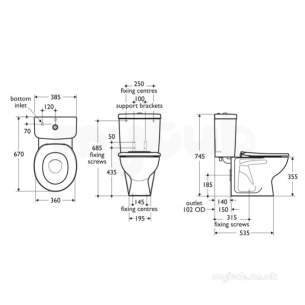 Armitage Shanks Commercial Sanitaryware -  Armitage Shanks Contour 21 Cistern Bsio White 4.5 Sy And Spatlv S369601