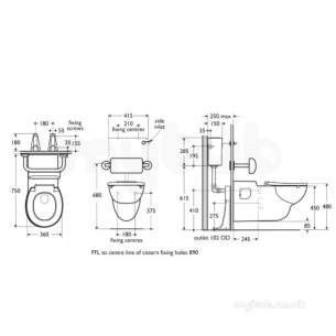 Armitage Shanks Commercial Sanitaryware -  Armitage Shanks Contour 21 Whg Pan 75 Prj White