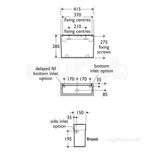Armitage Shanks Commercial Sanitaryware -  Armitage Shanks Conceala 2 Cistern 45l Si Single Fl Plus Sensor S364267