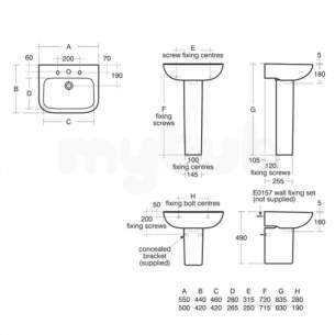 Armitage Shanks Commercial Sanitaryware -  Armitage Shanks Portman 21 Ped Basin 55 White Two Tap Holes Of Ch