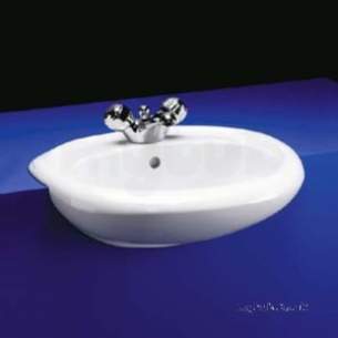 Armitage Shanks Luxury Sanitaryware -  Armitage Shanks Cameo S245001 520mm Two Tap Holes Semi-countertop Basin Wh
