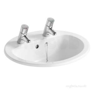 Armitage Shanks Commercial Sanitaryware -  Armitage Shanks Orbit 21 S2488 Ctop 55 White Two Tap Holes Of Ch S248801