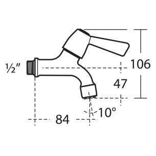 Armitage Shanks Commercial Brassware -  Alterna 21 Bib Taps Exp Chr 1/2 Lever Handles B1457aa